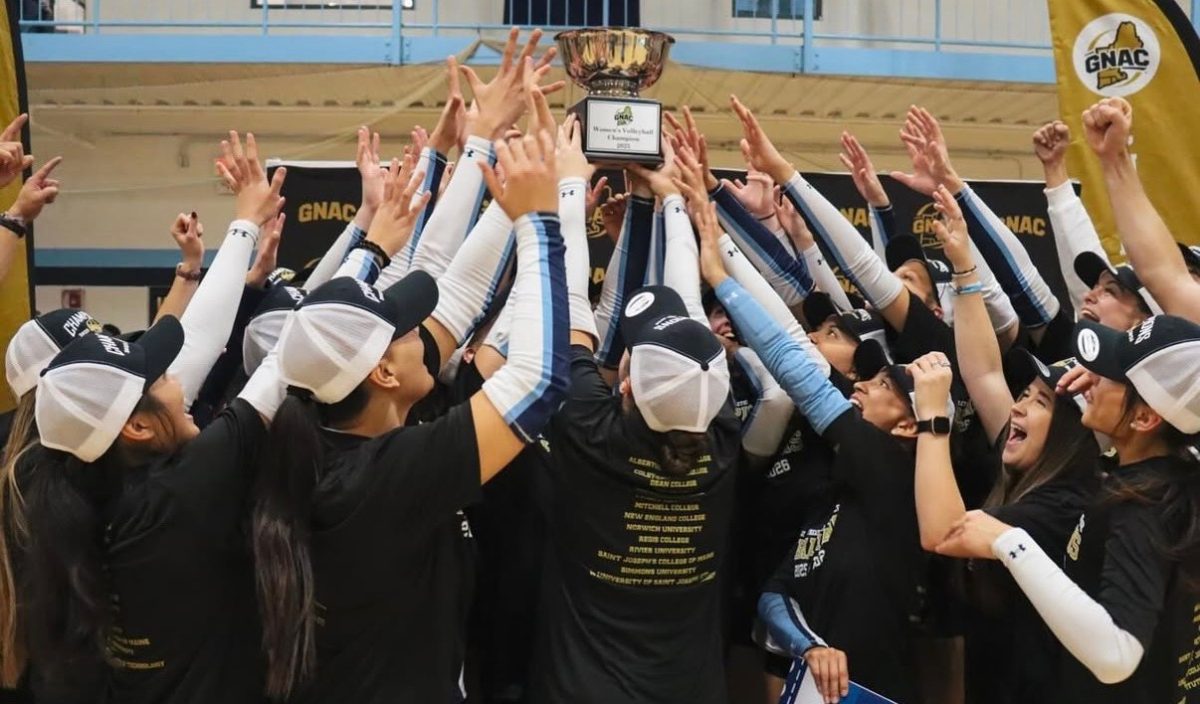 The Lasell women's volleyball team grabbed its third straight GNAC title with a 3-1 win over visiting Regis on Nov. 15, 2025.