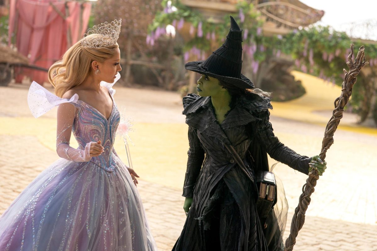 Cynthia Erivo (right) and Ariana Grande reprise their roles as Elphaba and Glinda, respectively, in "Wicked: For Good." (Photo courtesy of Giles Keyte/Universal Pictures)